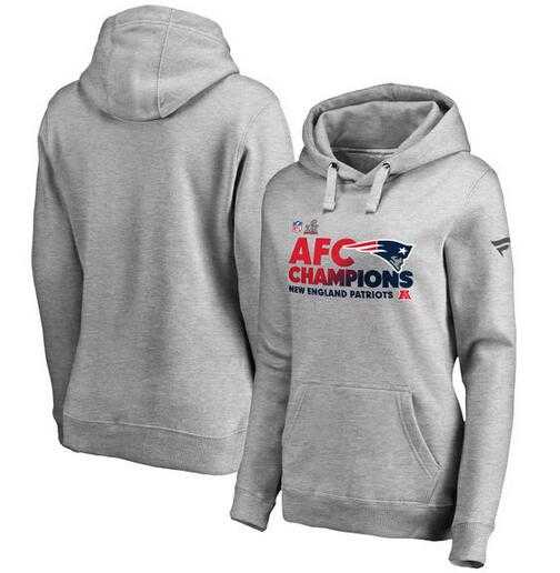 Women New England Patriots Pro Line by Fanatics Branded 2016 AFC Conference Champions Trophy Collection Locker Room Pullover Hoodie Heathered Gray FengYun,We sell and wholesale Women New England Patriots Pro Line by Fanatics Branded 2016 AFC Conference Champions Trophy Collection Locker Room Pullover Hoodie Heathered Gray FengYun on line form chian!